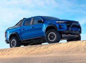 2023 Chevrolet Colorado driving on sand near Anderson, Indiana