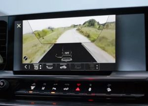 The interior of a Sierra truck near Anderson, Indiana