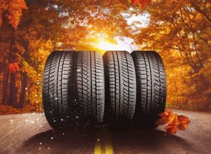 A set of tires photographed near Anderson, IN