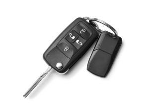 A photo of a set of car keys on a white background taken near Anderson, Indiana