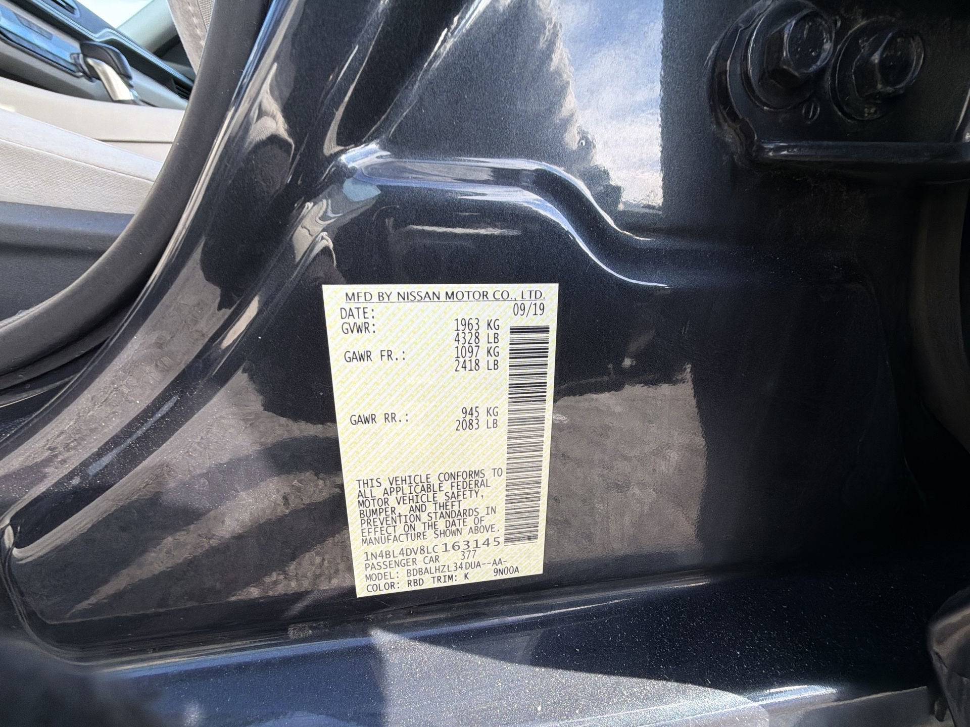 2020 Nissan Altima 2.5 SV