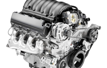 The Chevrolet 6.2L EcoTec3 V8 engine shown on its own against a white background