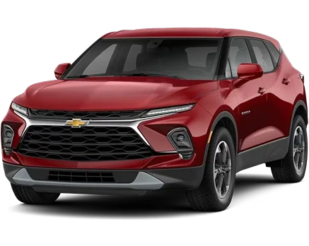 A red Chevrolet Blazer
