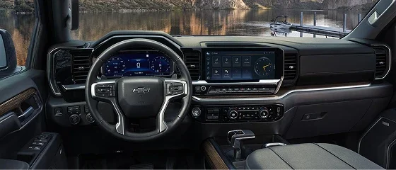 Dashboard of the 2026 Chevrolet Silverado 1500 Crew Cab with the 13.4-inch touchscreen
