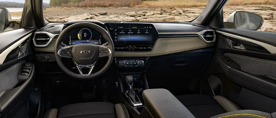 Dashboard of the 2026 Chevrolet Trailblazer with the 11-inch touchscreen and digital Driver Information Center