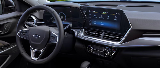 Interior of the 2026 Chevrolet Trax 1RS with the 8-inch touchscreen